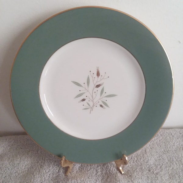 Syracuse china plate teal green dinner plate replacement excellent vintage condition