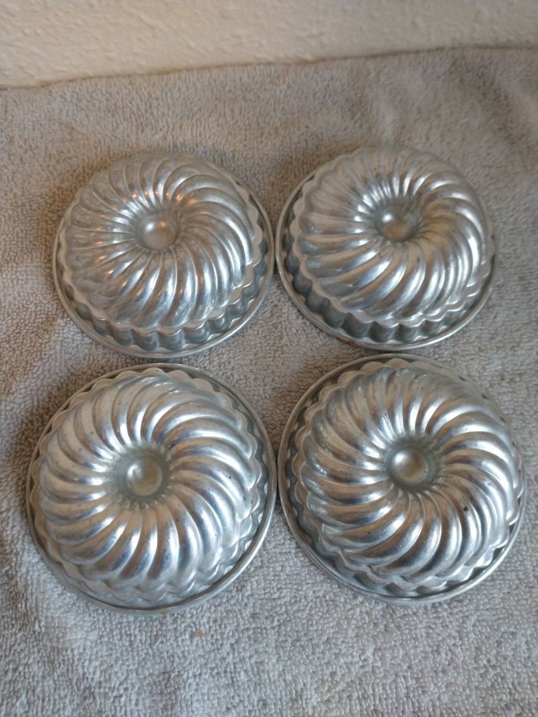 Vintage Jello Tins Baking Tins 1950s White Aluminum Decorative Tins Set