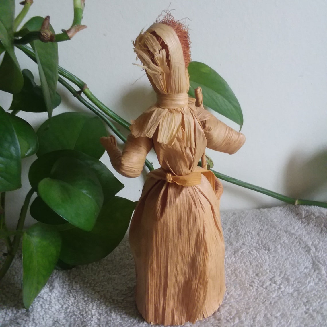 Corn Husk Doll Vintage Hand Crafted Unique in Excellent Etsy