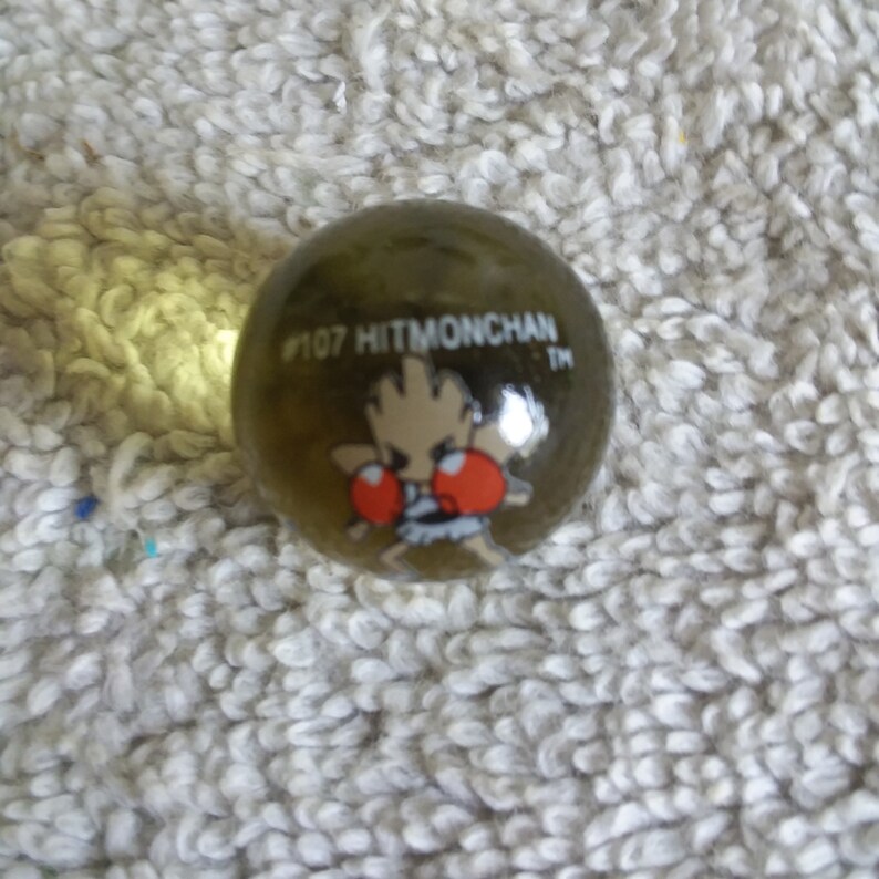 Vintage Pokemon Marbles 107 Hitmonchan on a Light Yellow Etsy