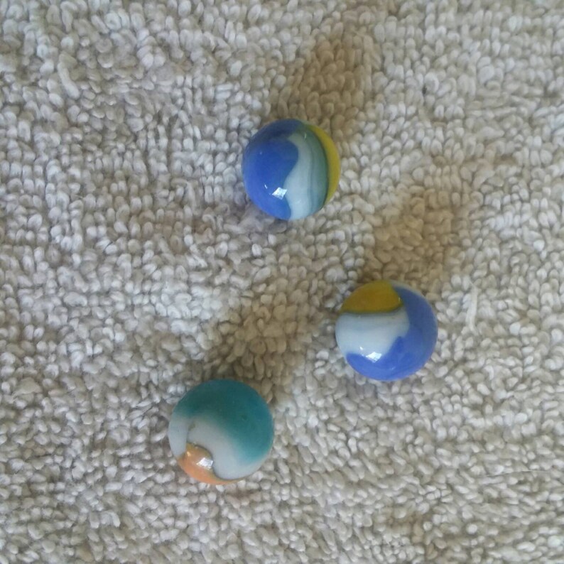 Vintage glass marbles vitro tigers eye marbles nice aqua teal Etsy