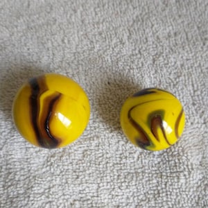 Glass marbles large boulders shooters- see photos for size- mint minus to mint condition