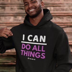 Motivation Champion Hoodie I Can Do All Things image 1