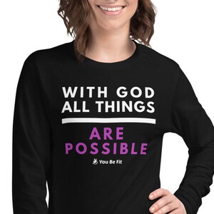 Motivation Long-Sleeve Tee Unisex All Things Are Possible 2 image 1