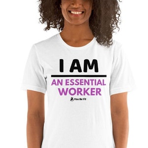Essential Worker/T-Shirt/white/active wear/short sleeve/unisex/covid image 1