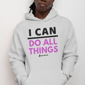 Motivation Champion Hoodie I Can Do All Things Gray image 4