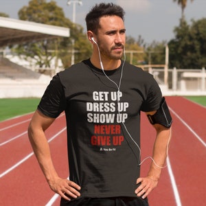 Motivation Kurzärmeliges Unisex T-Shirt Never Give Up blk Bild 4