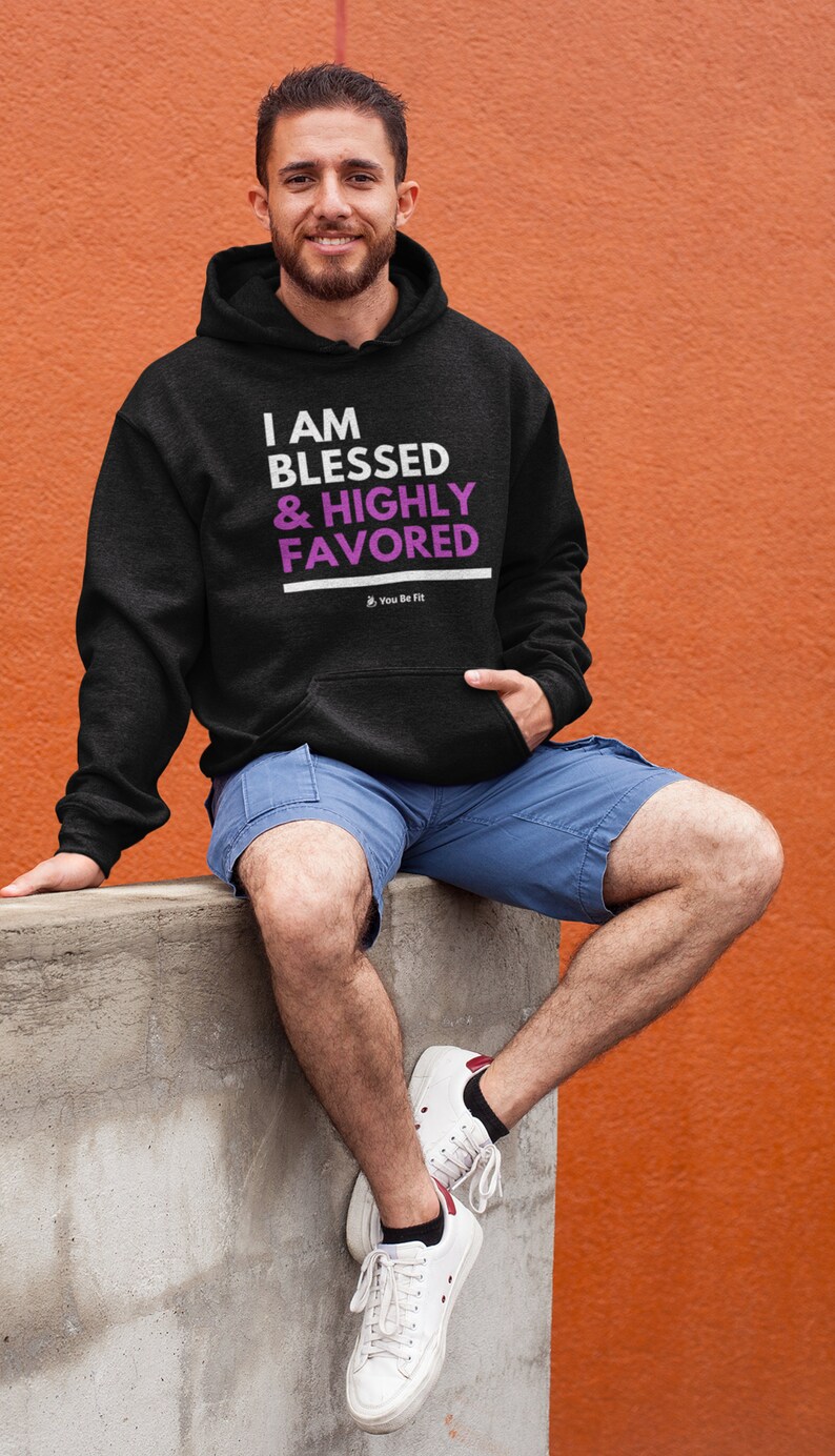 Motivation Champion Hoodie I Am Blessed & Highly Favored image 2