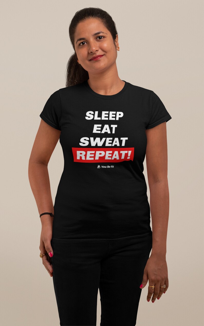 Motivation Short-Sleeve Unisex T-Shirt Sleep Eat Sweat Repeat image 2