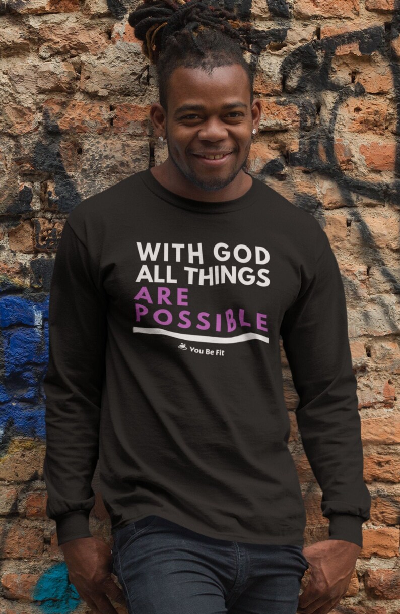 Motivation Long-Sleeve Tee Unisex All Things Are Possible image 2