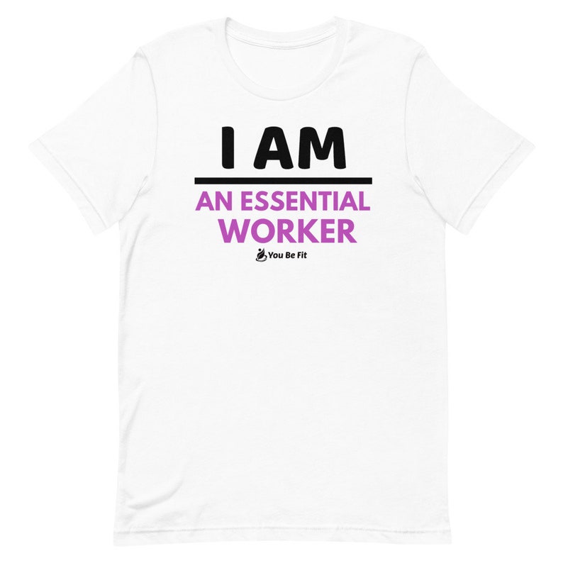 Essential Worker/T-Shirt/white/active wear/short sleeve/unisex/covid image 2