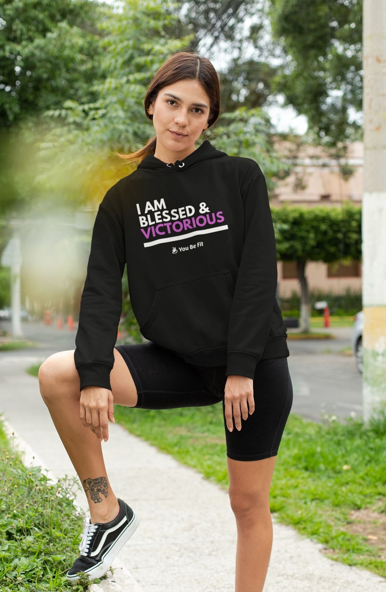 Motivation Champion Hoodie I Am Blessed & Victorious image 5