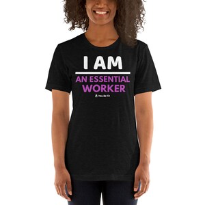 Essential Worker/T-Shirt/black/gray/active wear/short sleeve/unisex image 2
