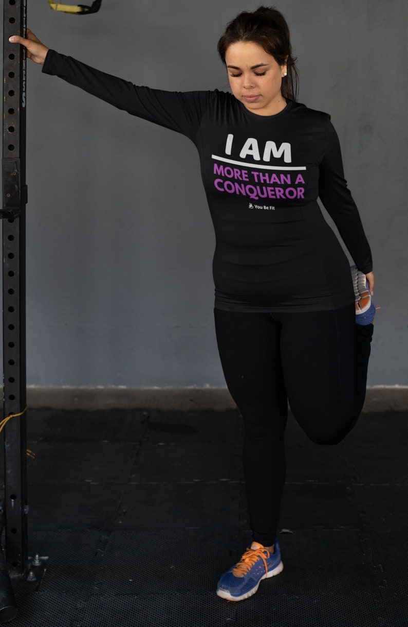 Motivation Long-Sleeve Tee Unisex I'm More Than A Conqueror image 5