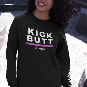 Motivation Long-Sleeve Tee Unisex Kick Butt image 4