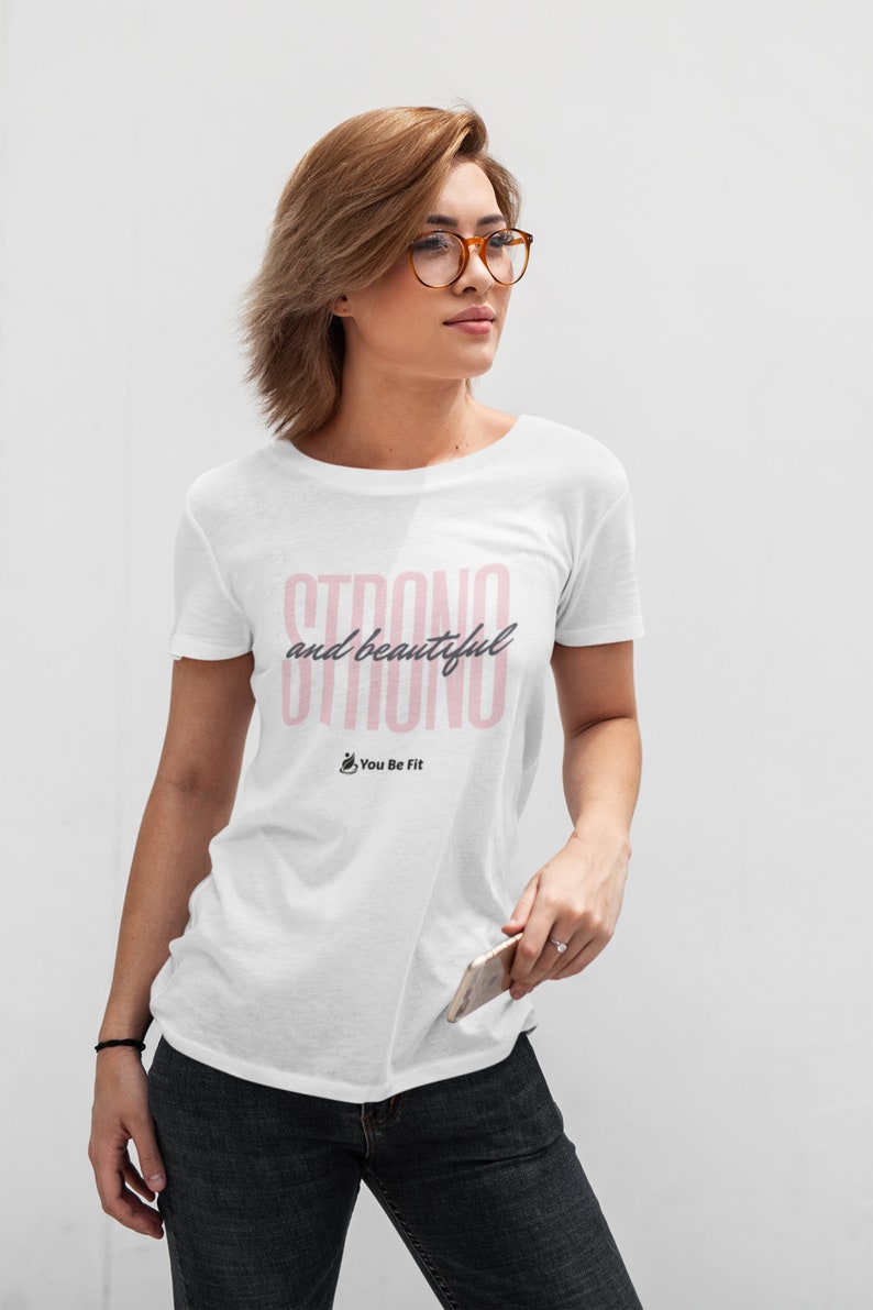 Motivation Short-Sleeve Unisex T-Shirt Strong and Beautiful wht image 4