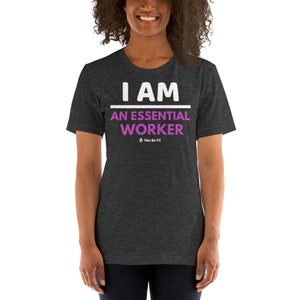 Essential Worker/T-Shirt/black/gray/active wear/short sleeve/unisex image 3