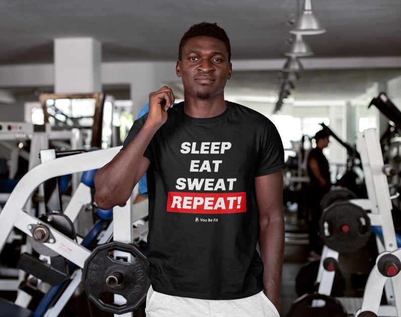 Motivation Short-Sleeve Unisex T-Shirt Sleep Eat Sweat Repeat image 3