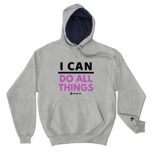 Motivation Champion Hoodie I Can Do All Things Gray image 7