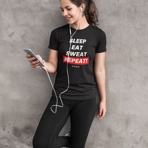 Motivation Short-Sleeve Unisex T-Shirt Sleep Eat Sweat Repeat image 4