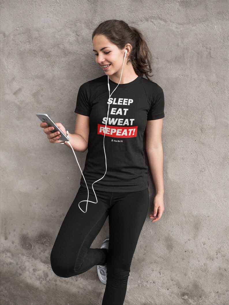 Motivation Short-Sleeve Unisex T-Shirt Sleep Eat Sweat Repeat image 4
