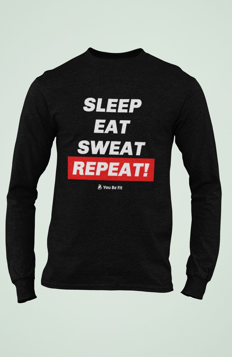 Motivation Long-Sleeve Tee Unisex Sleep, Eat, Sweat, Repeat image 7