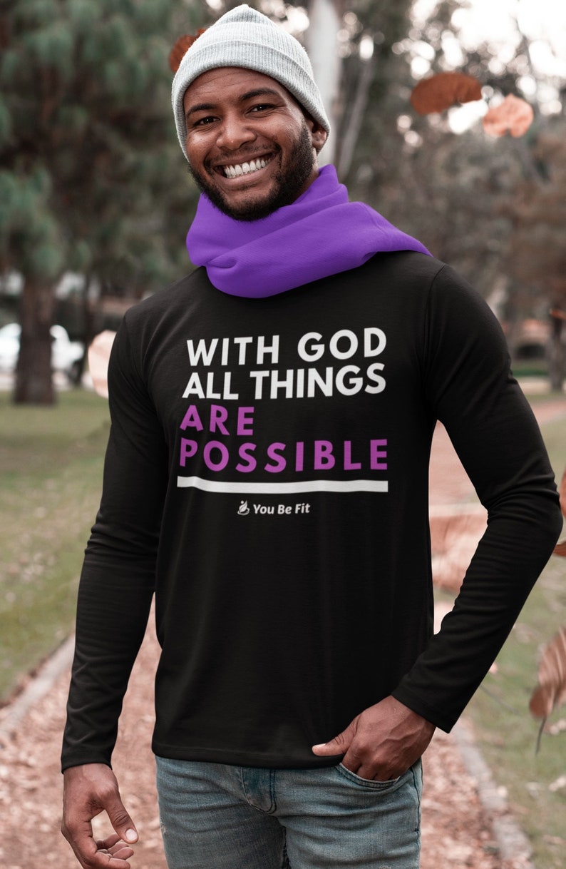 Motivation Long-Sleeve Tee Unisex All Things Are Possible image 5