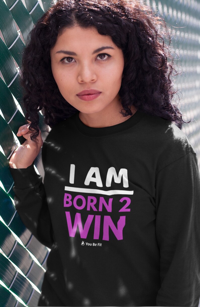 Motivation Long-Sleeve Tee Unisex I Am Born 2 Win image 5