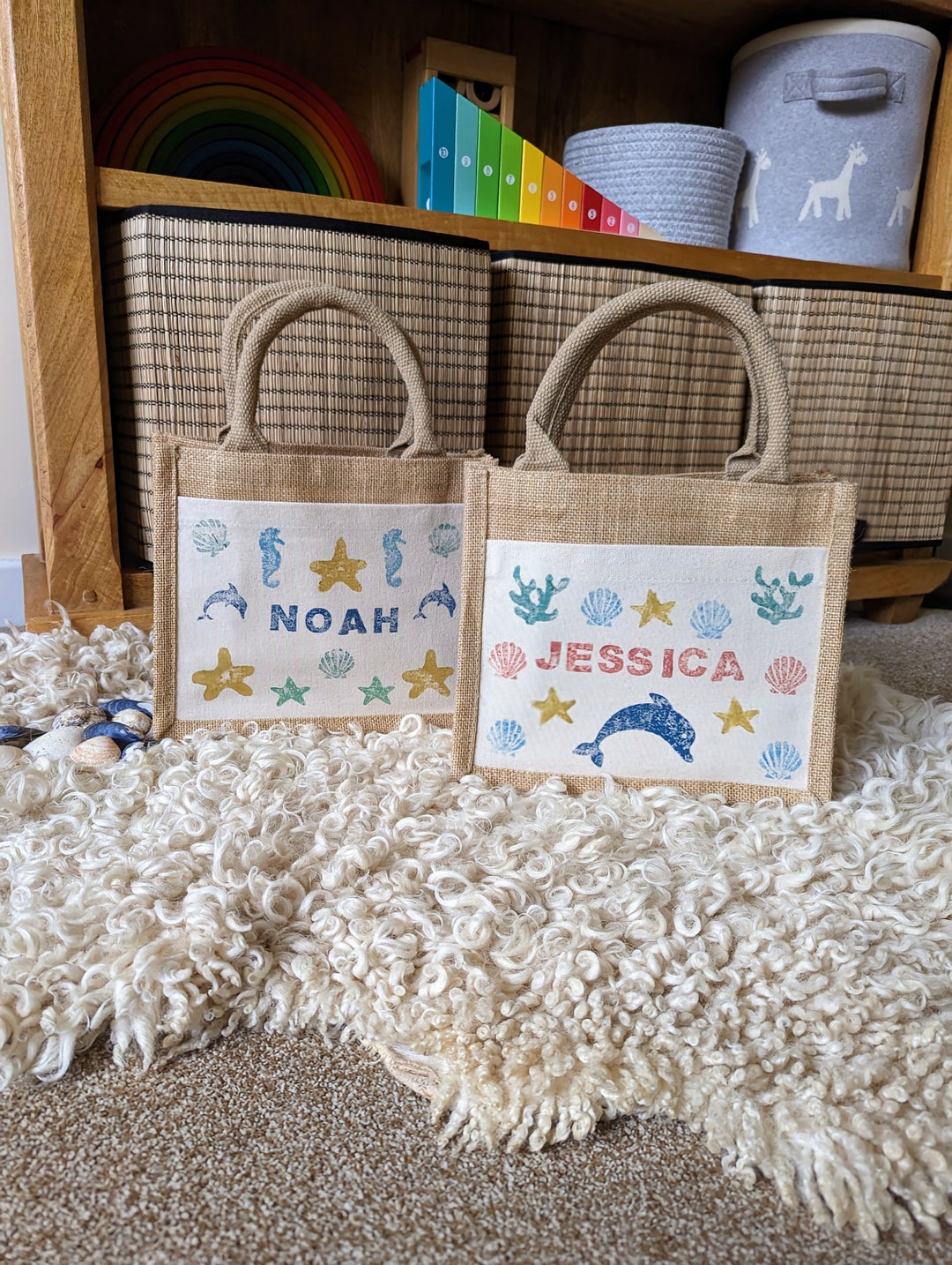 Personalized Children's Beach Bag Handprinted Cotton Holiday Tote — free download