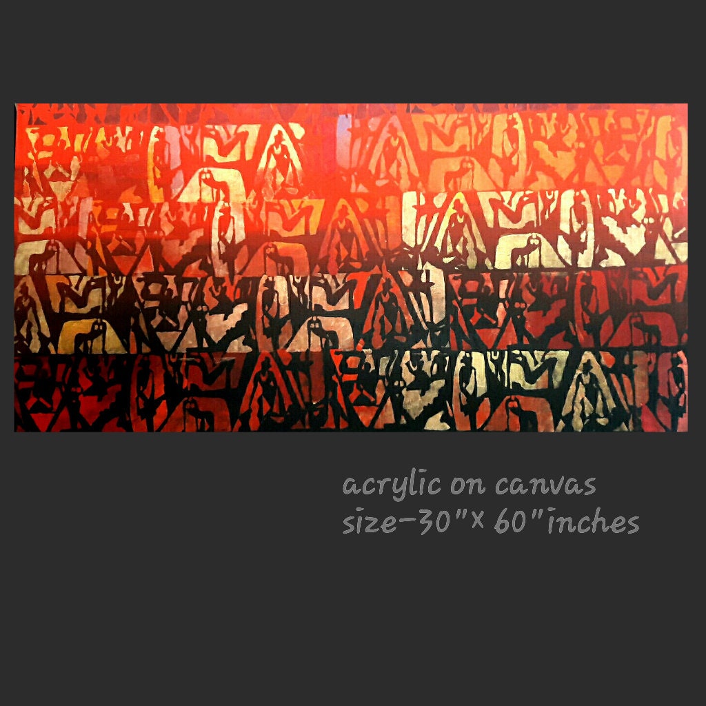 Canvas Acrylic Painting Canvas Wall Artoriginal Painting Etsy