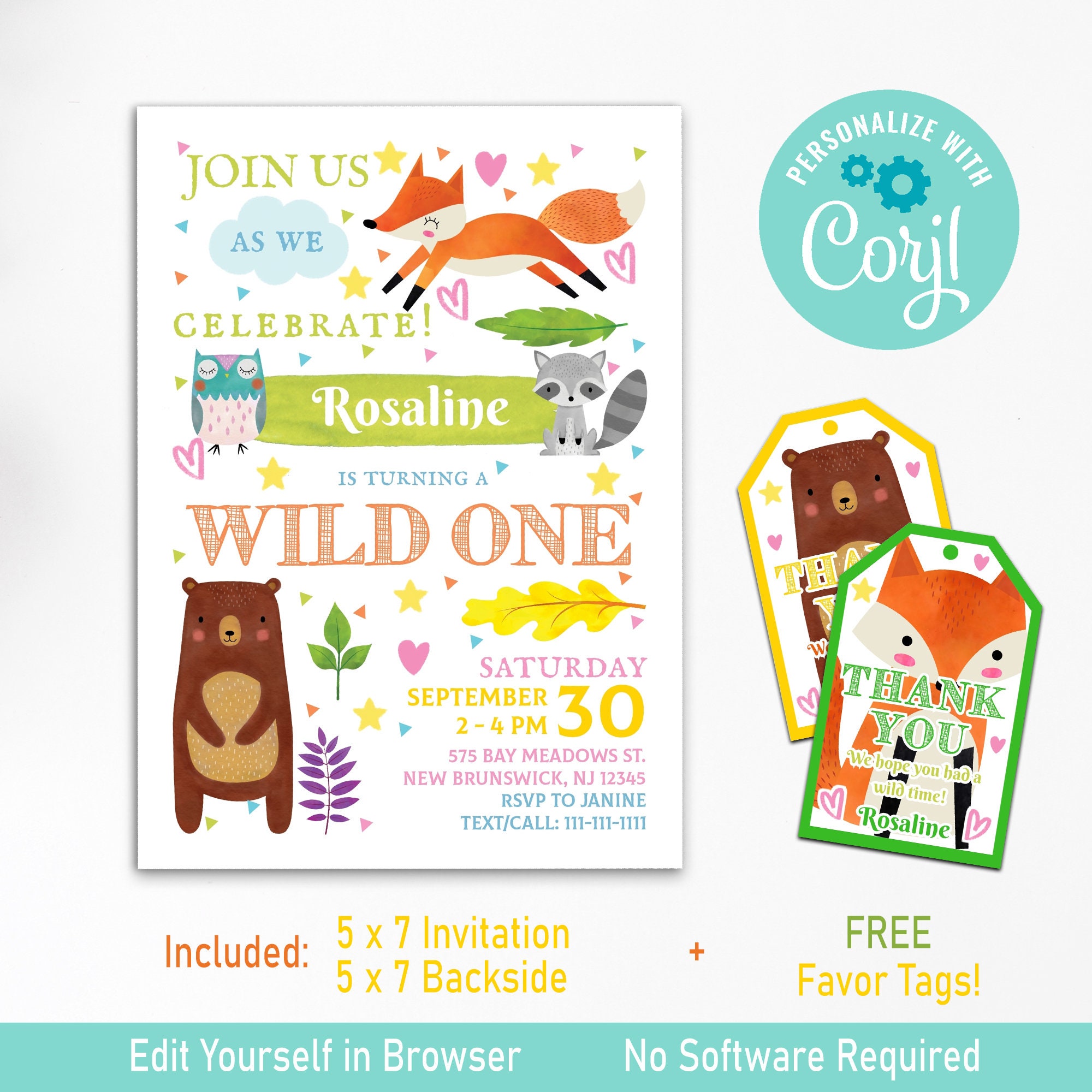 Wild One Birthday Invitation First Birthday Invitation Etsy