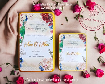 Personalized Mithai Box, Sagai Favor Box, Indian Favor Box, Bidh Box, Nikkah Favor Box, Personalized Wedding Favor Box, Engagement Favor Box