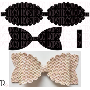 hair bow svg, hair bow template, bow template, scalloped bow svg, svg bow template, pdf bow template, diy hair bow, scalloped bow template