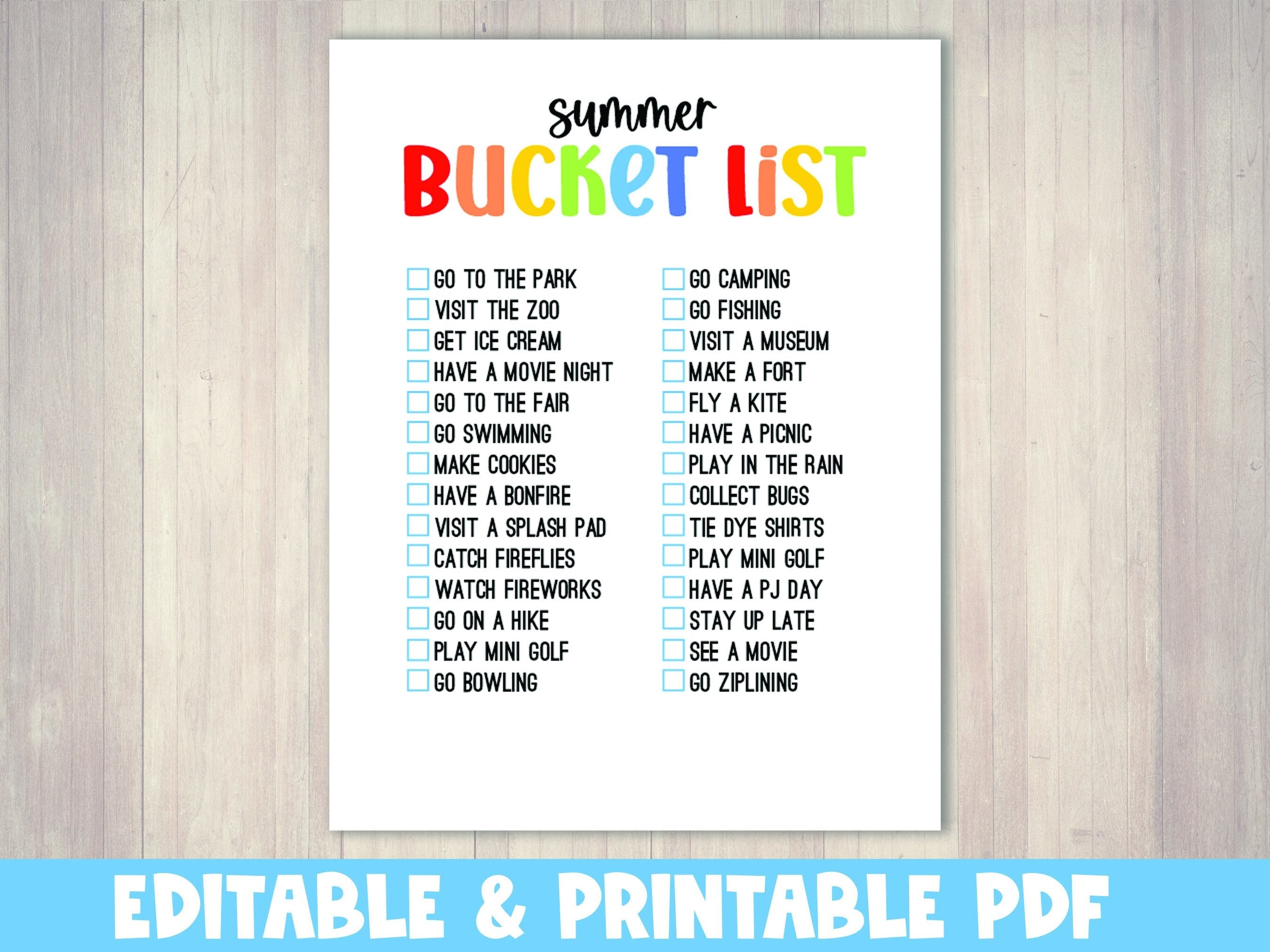 Summer Bucket List Printable Heather Stillufsen Summer Bucket List 