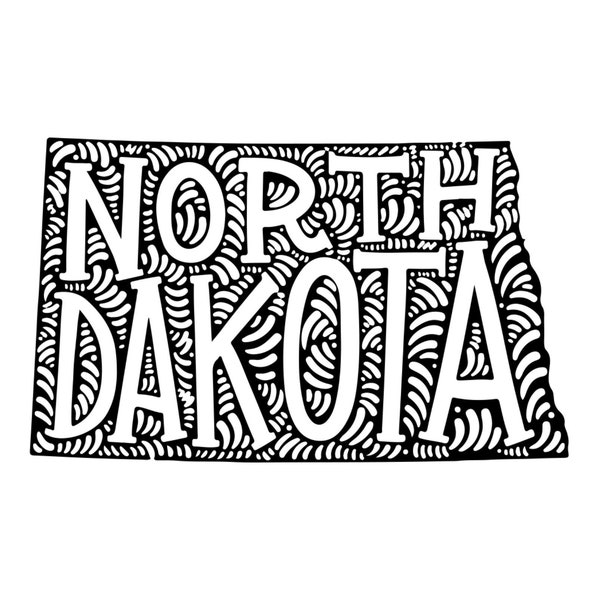 Can Cooler Graphics - North Dakota Text - SVG, PNG Files for Cricut, HTV, Instant Digital Download