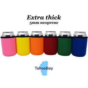 Premium Can Sleeves (6-Pack) 5mm Thick Neoprene Beer Coolies - Blank Drink Coolers