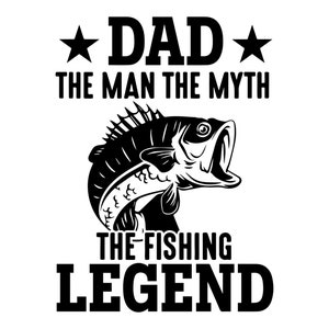 Can Cooler Graphics - Papá El Hombre El Mito La Leyenda de la Pesca - SVG, Archivos PNG para Cricut, HTV, Descarga Digital Instantánea