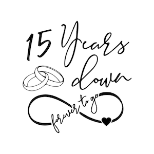 Can Cooler Graphics - 15 anos para sempre - SVG, arquivos PNG para Cricut, HTV, download digital instantâneo