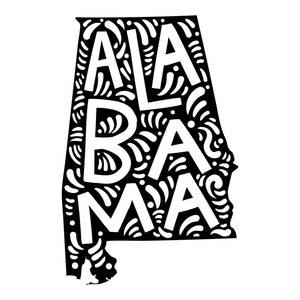 Can Cooler Graphics - Alabama Text - SVG, Fichiers PNG pour Cricut, HTV, Téléchargement numérique instantané
