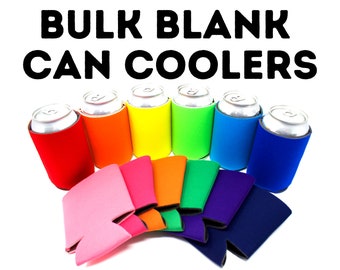 Blank Can Cooler Sleeves (25-Pack) Plain Bulk Soft Foam Beer Coolers for Vinyl & Sublimation