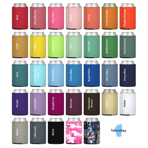 Neoprene Can Cooler Sleeves - Blank Insulators for Standard 12oz Beer, Soda, and Water Cans Sublimation, Heat Transfer Vinyl, Infusible Ink