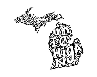 Can Cooler Graphics - Michigan Text - SVG, PNG Files for Cricut, HTV, Instant Digital Download