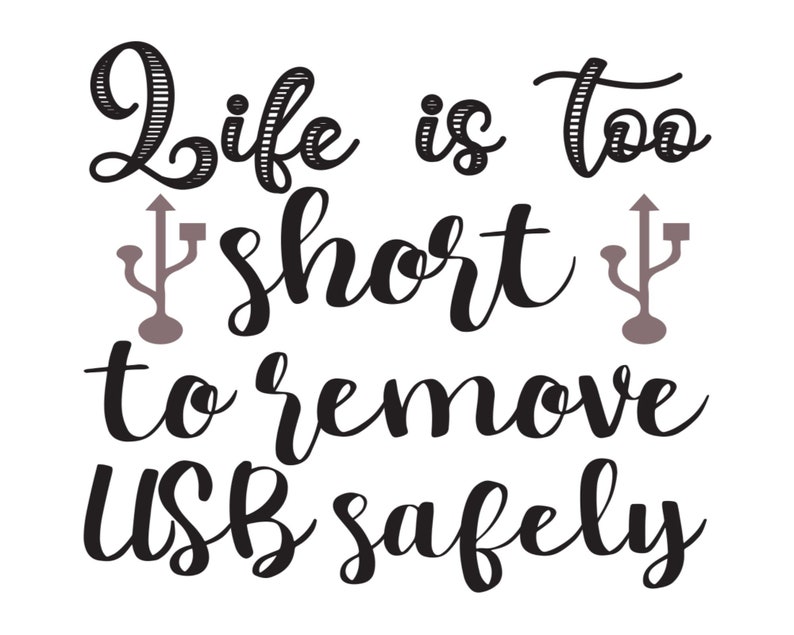 HTV Instant Digital Download Can Cooler Graphics PNG Files for Cricut SVG Life Is Too Short To Remove Usb Safely