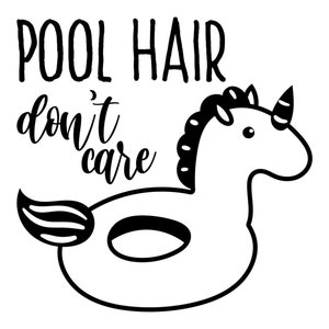Can Cooler Graphics - Pool Hair Don&#39;t Care - SVG, PNG Files for Cricut, Htv, Instant Digital Download