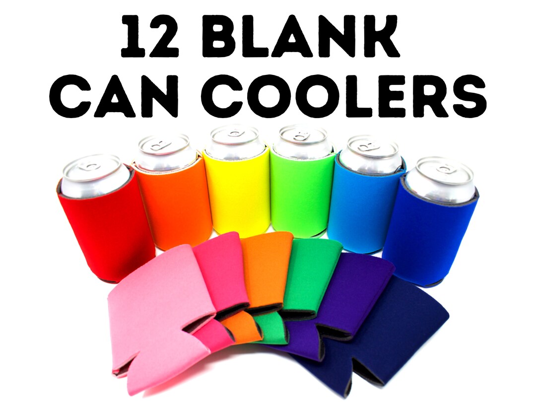 Blank Can Cooler Sleeves 12pack Plain Bulk Soft Foam Beer Coolers for