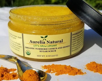 Organic Turmeric Citrus Honey Scrub | Face Body Underarm Inner Thigh Bikini Area | Exfoliating Before Shave Or Bikini Wax
