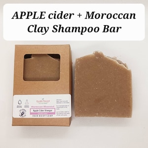 MOROCCAN RHASSOUL CLAY Apple Cider Vinegar Body and Hair shampoo bar
