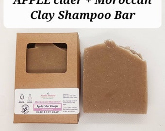 MOROCCAN RHASSOUL CLAY Apple Cider Vinegar Body and Hair shampoo bar