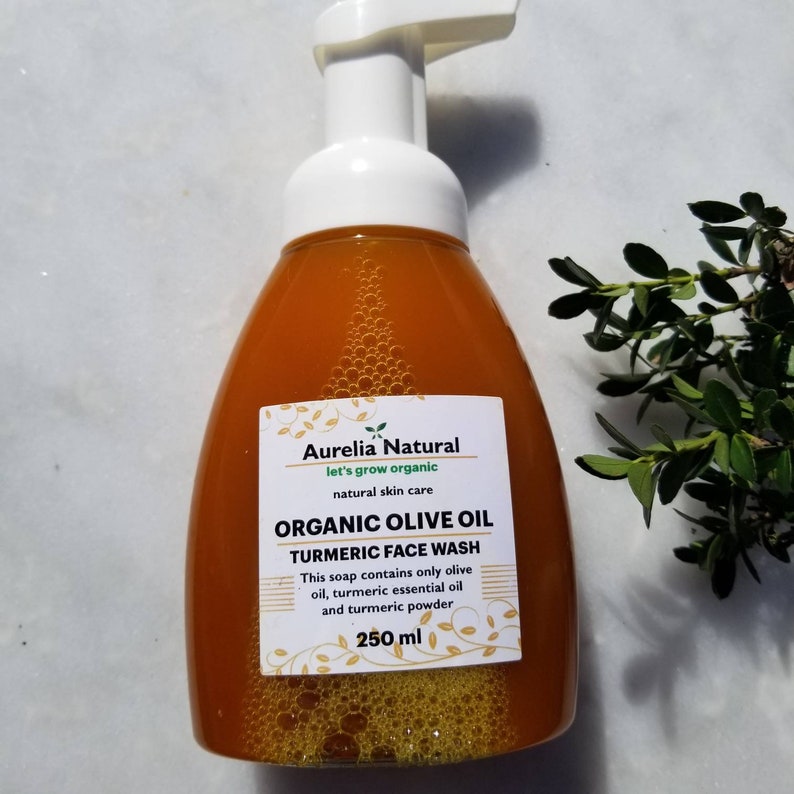 TURMERIC FACE WASH 6 Oz 250 Ml Organic Olive Oil Turmeric Etsy