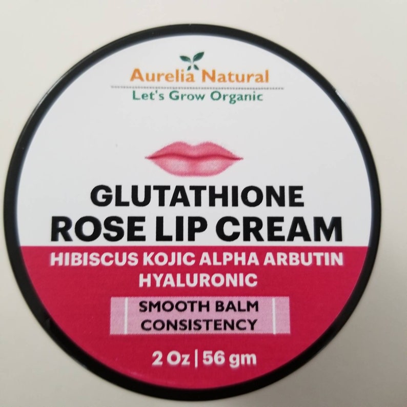 Glutathione Kojic Lip Cream Alpha Arbutin Hibiscus Hyaluronic Acid Handmade Small Batch image 3